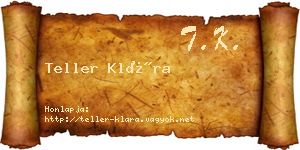 Teller Klára névjegykártya