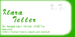 klara teller business card